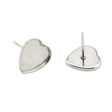 Stainless Steel Heart Earring Stud DIY Jewelry Supply