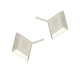 Stainless Steel Stud Earring w/ Square Bezel Setting 11X11mm