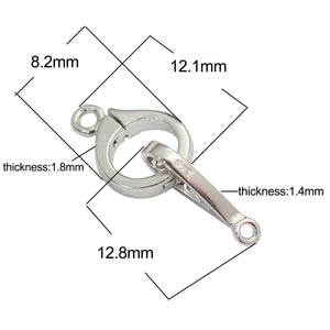 925 Silver Zircon Fold Over Clasp Chain Clasp Diy Jewelry