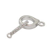 925 Silver Zircon Fold Over Clasp Chain Clasp Diy Jewelry