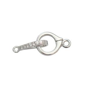 925 Silver Zircon Fold Over Clasp Chain Clasp Diy Jewelry