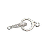 925 Silver Zircon Fold Over Clasp Chain Clasp Diy Jewelry