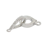 925 Silver Zircon Fold Over Clasp Chain Clasp Diy Jewelry