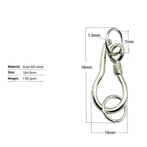 925 Silver Chain Clasp Hook Eye for Necklace DIY Jewelry 30879