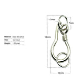 925 Silver Chain Clasp Hook Eye for Necklace DIY Jewelry 30879