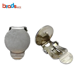 925 Silver Clip-On Earring Blank Base 12mm Round Flat Pad DIY Jewelry