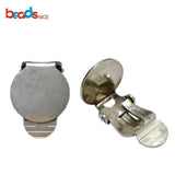 925 Silver Clip-On Earring Blank Base 12mm Round Flat Pad DIY Jewelry