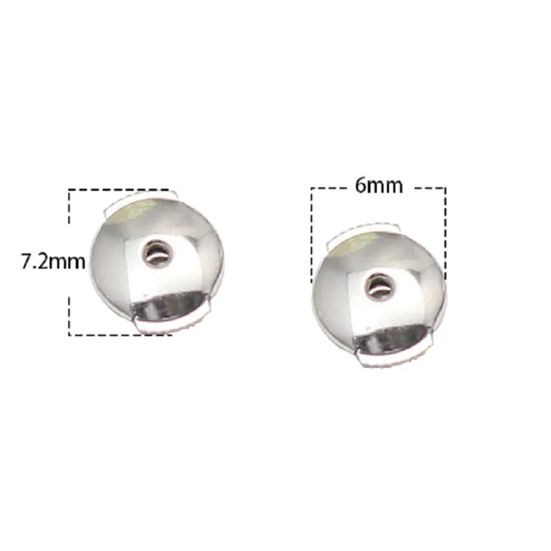 925 Sterling Silver Earnut Safety Backs Earring Findings