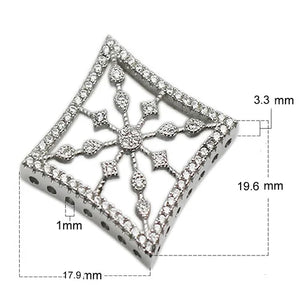 925 Silver Necklace Jewelry Square Clasp Bead