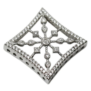925 Silver Necklace Jewelry Square Clasp Bead