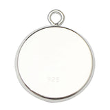 925 Silver Bezel Pendant Setting Blank for DIY Jewelry