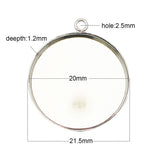 925 Silver Bezel Pendant Setting Blank for DIY Jewelry