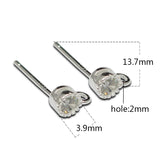 925 Silver Zircon Stud Earrings Woman Jewelry
