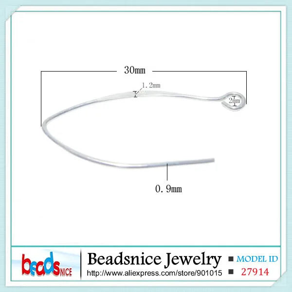 925 Silver Hoop Earrings DIY Hook 0.9mm Height