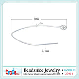 925 Silver Hoop Earrings DIY Hook 0.9mm Height