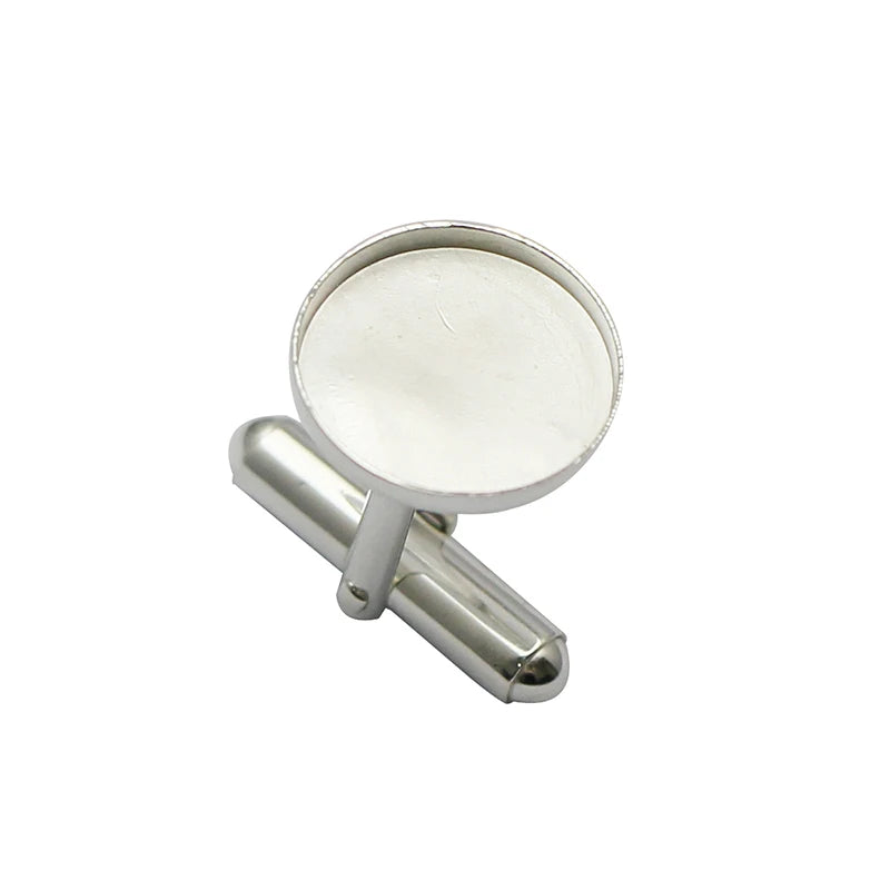 925 Sterling Silver 14mm Cufflinks Base Jewelry DIY for Her