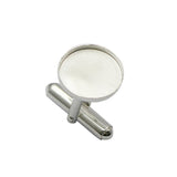 925 Sterling Silver 14mm Cufflinks Base Jewelry DIY for Her