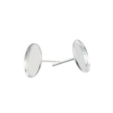 925 Silver Earring Stud Base for 12mm Cabochons Wedding Jewelry