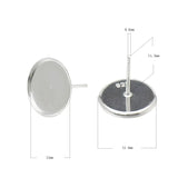 925 Silver Earring Stud Base for 12mm Cabochons Wedding Jewelry