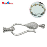 925 Silver CZ Bracelet Hooks Micro Pave Clasp