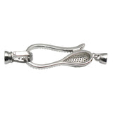 925 Silver CZ Bracelet Hooks Micro Pave Clasp