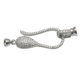 925 Silver CZ Bracelet Hooks Micro Pave Clasp