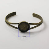 Brass Cuff Bezel Bangle Tray 20mm Round Setting Bracelet