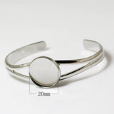 Brass Cuff Bezel Bangle Tray 20mm Round Setting Bracelet