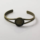 Brass Cuff Bezel Bangle Tray 20mm Round Setting Bracelet