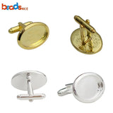 Brass Blank Cufflink Base Men Personalized Wedding Gift DIY Tray
