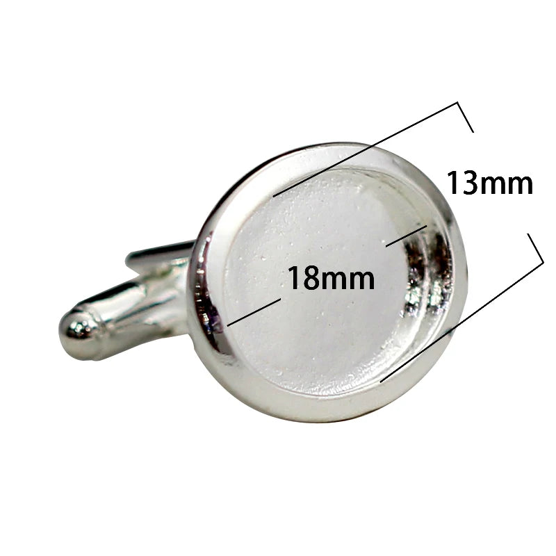 Brass Blank Cufflink Base Men Personalized Wedding Gift DIY Tray