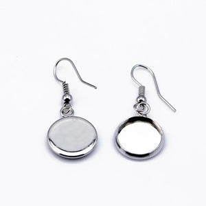 Brass Earring Bezels Blank Setting 12mm Round DIY Jewelry Making