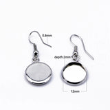 Brass Earring Bezels Blank Setting 12mm Round DIY Jewelry Making