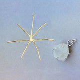 925 Sterling Silver Claw Charms, 6 Prong Pendant Setting Blanks