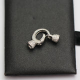925 Silver Zircon Cord End Clasp Jewelry Making
