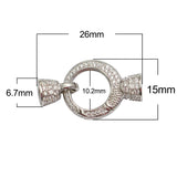 925 Silver Zircon Cord End Clasp Jewelry Making