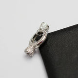 925 Silver Zircon Cord End Clasp Jewelry Making
