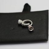 925 Silver Zircon Cord End Clasp Jewelry Making
