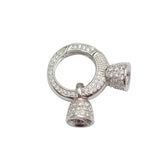 925 Silver Zircon Cord End Clasp Jewelry Making