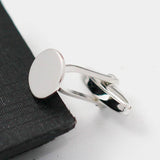 Sterling Silver Cuff Link Base 10mm Glue Pad DIY Cufflink