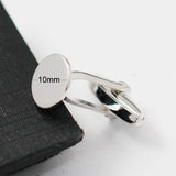 Sterling Silver Cuff Link Base 10mm Glue Pad DIY Cufflink