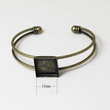 Beadsnice Brass Cuff Bracelet w/ 12mm Bezel Setting