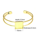 Beadsnice Brass Cuff Bracelet w/ 12mm Bezel Setting