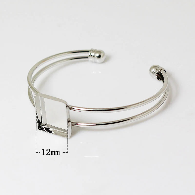 Beadsnice Brass Cuff Bracelet w/ 12mm Bezel Setting