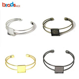 Beadsnice Brass Cuff Bracelet w/ 12mm Bezel Setting