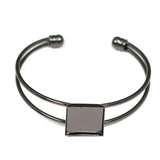 Beadsnice Brass Cuff Bracelet w/ 12mm Bezel Setting