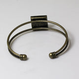 Beadsnice Brass Cuff Bracelet w/ 12mm Bezel Setting