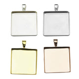 Square 25mm Photo Pendant Base Tray Bezel Cup Setting Sterling Silver 925