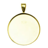 925 Silver Pendant Setting 1in Round DIY Sterling Silver Jewelry