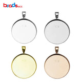 925 Silver Pendant Setting 1in Round DIY Sterling Silver Jewelry